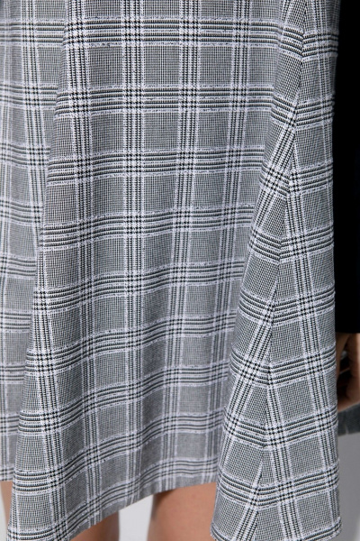 Свободный клетчатый сарафан длины мини на подкладке PiRS 5401 черно-белый - фото 6