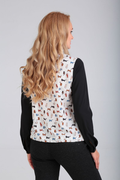 рубашка свободного кроя с нагрудными вытачками и планкой Modema м.482/3 - фото 3