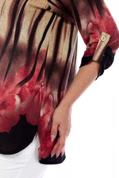 Демисезонный женский костюм с жакетом и блузой оверсайз Abbi 4047 бежево-розовый - фото 8