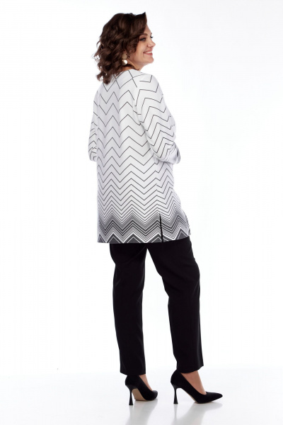 Демисезонный трикотажный блузон с разрезами и брошей Abbi 4048 - фото 4