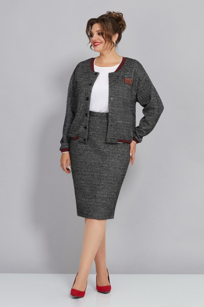 Демисезонный комплект из бомбера и юбки из трикотажа Mira Fashion 5455 - фото 1