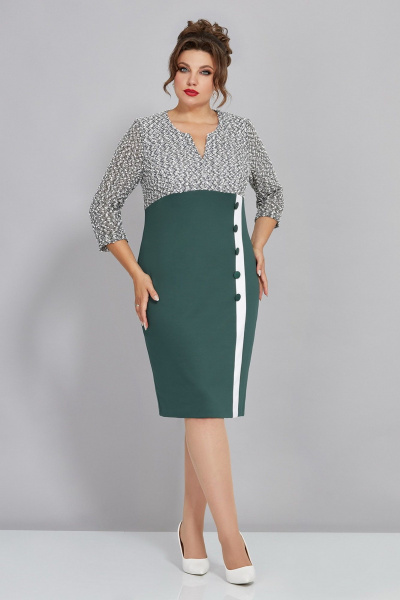 Демисезонное трикотажное платье с декоративными элементами Mira Fashion 5458 - фото 1