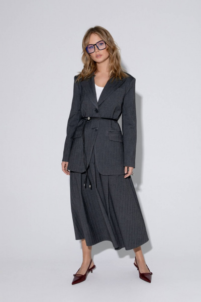 Жакет, юбка PiRS 5414 серый - фото 1