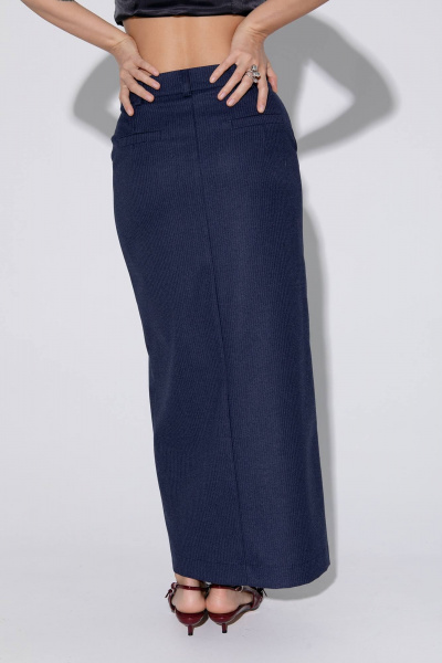 Костюм-двойка приталенного двубортного жакета и макси-юбки PiRS 5435 синий - фото 5