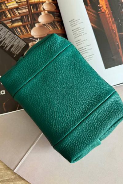 Косметичка из натуральной кожи на застежке-молнии Galanteya 1024.24с505к45 зеленый - фото 1