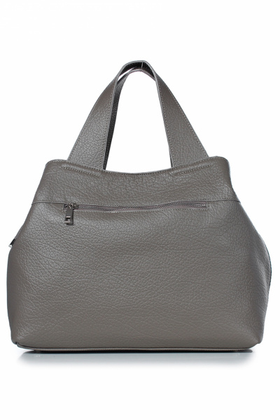 Кожаная сумка на застежке и ремнях с украшением Galanteya 13124.24с599к45 серо-коричневый - фото 3