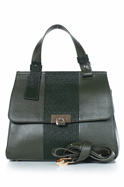 Элегантная кожаная сумка с задним карманом Galanteya 46723.24с861к45 оливковый - фото 2