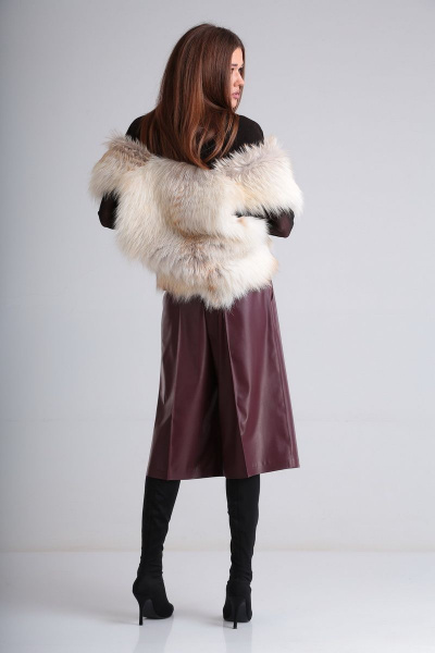 Кюлоты из экокожи с притачным поясом и зауженными штанинами AXXA 71589 - фото 4