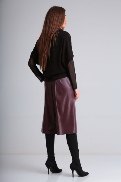 Кюлоты из экокожи с притачным поясом и зауженными штанинами AXXA 71589 - фото 3