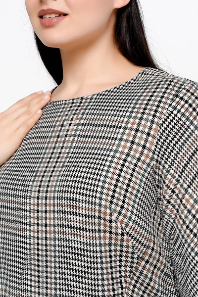 Платье прямого силуэта из жаккардового текстиля La rouge 5294 клетка - фото 4