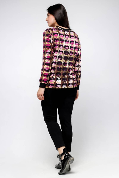 Свободный джемпер мультиколор с ластиковой планкой La rouge 31020 набивной - фото 4