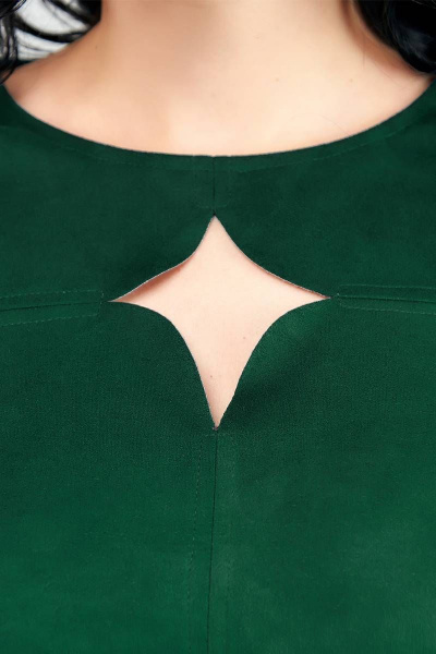 Платье прямое из искусственной замши с кокетками La rouge 52180 малахит - фото 3