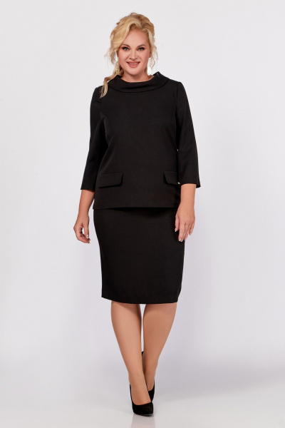 Черный костюм 2-ка из текстильной ткани с разъёмной застежкой Swallow 762.1 черный - фото 2