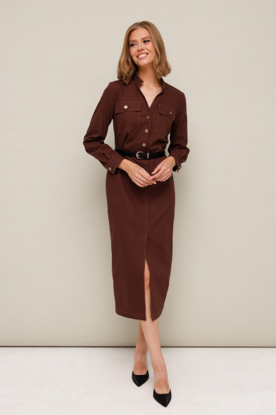 Джинсовое платье с разрезом и ремнем PUR PUR 11-274/6 - фото 1