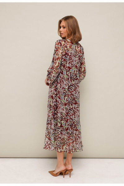 Платье из шифона с абстрактным принтом и воланом PUR PUR 11-334/3 - фото 5