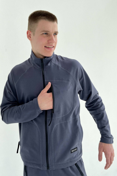 Спортивный костюм брюки и толстовка с карманами ТОЧНО 196-2_62-2 фуме - фото 2