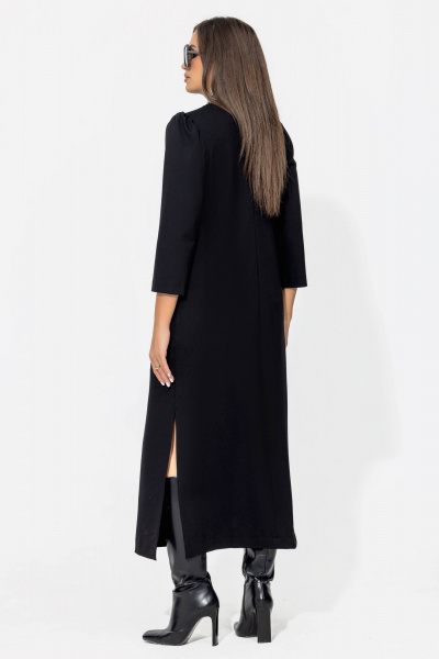 Платье миди в стиле бохо с нагрудными вытачками и карманами Gold Style 2669 черный - фото 8