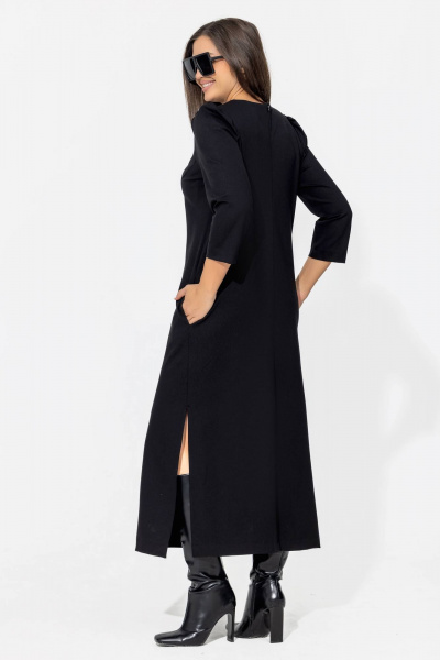 Платье миди в стиле бохо с нагрудными вытачками и карманами Gold Style 2669 черный - фото 7