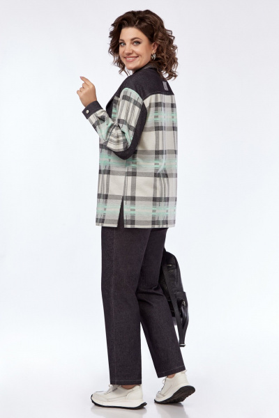 Деловой комплект из ткани серый рубашка и зауженные брюки БагираАнТа 977 - фото 3