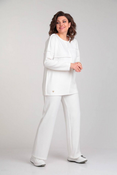 Стильные джемпер и брюки из трикотажного полотна Диомант 2017 экрю - фото 4