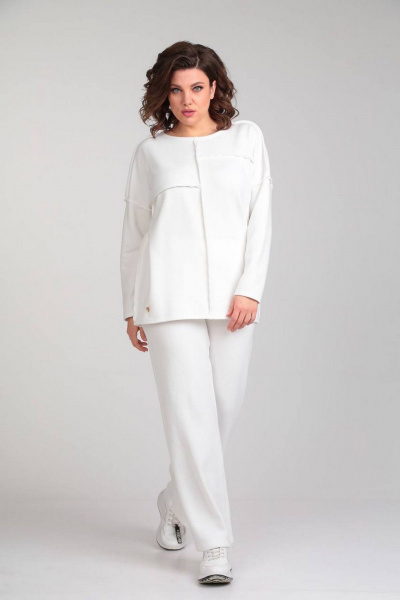 Стильные джемпер и брюки из трикотажного полотна Диомант 2017 экрю - фото 3