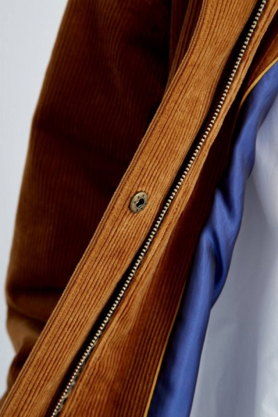 Демисезонный вельветовый жакет с высоким воротником-стойкой Elady 4493 карамель - фото 3