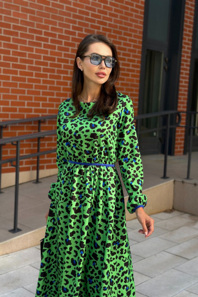 Зеленое платье с плотной тканью и цифровым принтом Pavlova 177 - фото 10
