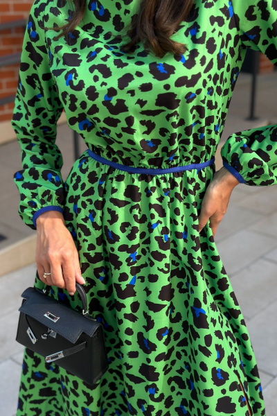 Зеленое платье с плотной тканью и цифровым принтом Pavlova 177 - фото 7