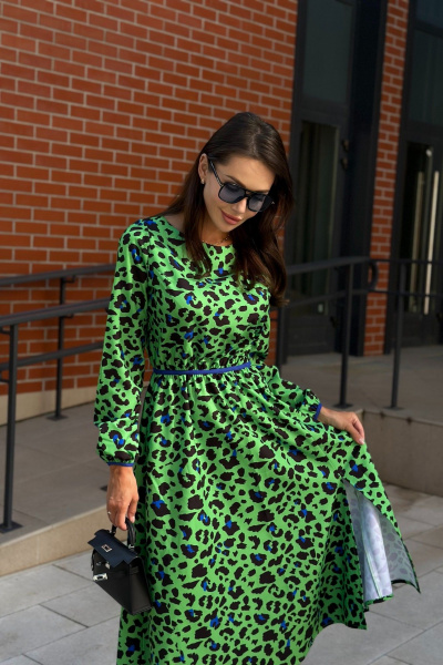 Зеленое платье с плотной тканью и цифровым принтом Pavlova 177 - фото 5