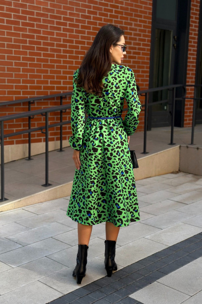 Зеленое платье с плотной тканью и цифровым принтом Pavlova 177 - фото 4