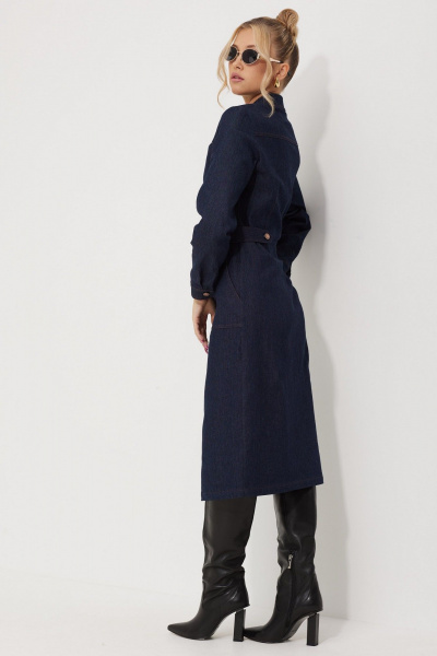 Платье с моделями из джинса и замши на талии AMUARt 1014 синий_джинс - фото 16