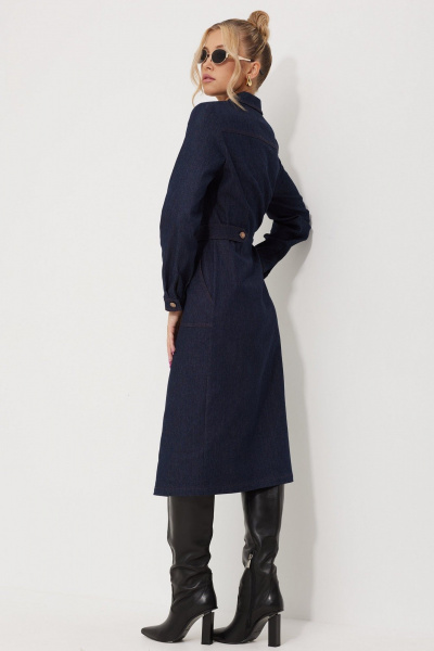 Платье с моделями из джинса и замши на талии AMUARt 1014 синий_джинс - фото 14