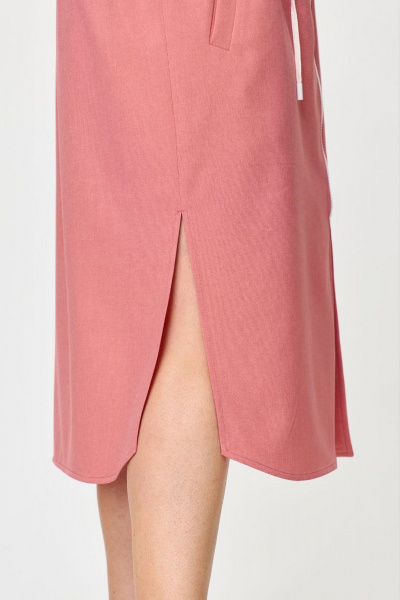 Летнее платье полуприлегающего силуэта с кулиской и карманами SMilaLine М-2401 коралл - фото 2