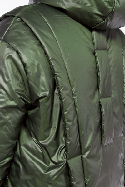 Куртка плащевая демисезонная с рельефами и карманами Диомант 1997 зелень - фото 10