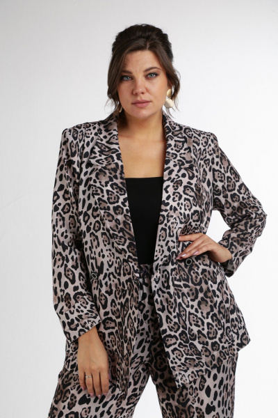 Модельный женский костюм-двойка леопардового принта Tensi 380 леопардовый_принт - фото 3