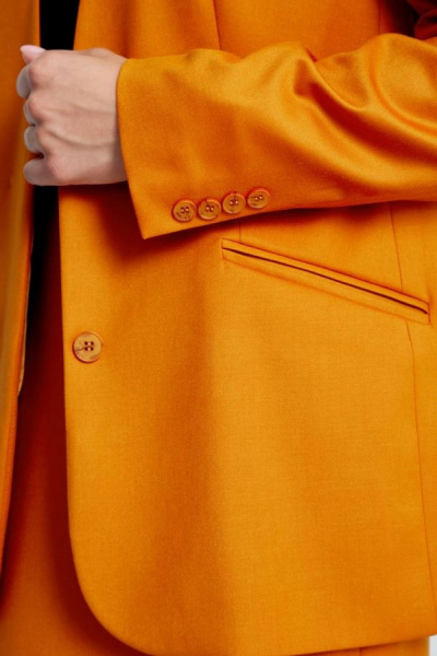 Дамский жакет из вельвета с двубортной застежкой и контрастным кантом Elady 4473 хурма - фото 3