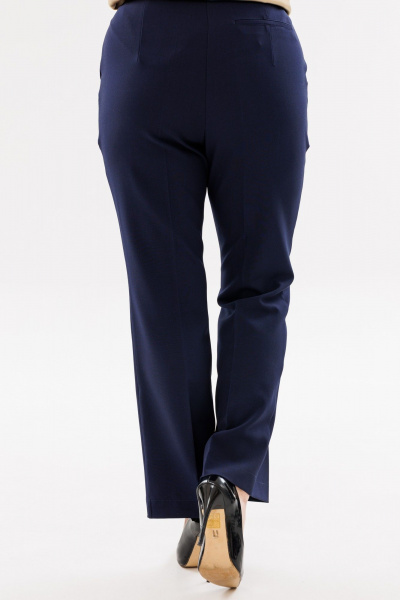 Деловые брюки из текстиля с стрелками и складками на талии ANIDEN 112-2 темно-синий - фото 4