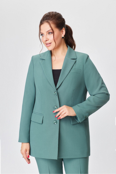 Деловой брюки и жакет из текстиля с длиной 102 см DaLi 3617.1 морская_волна - фото 1