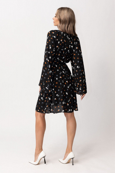 Двухслойное платье с корсетными деталями и съемным поясом Golden Valley 44070 черный_2 - фото 2