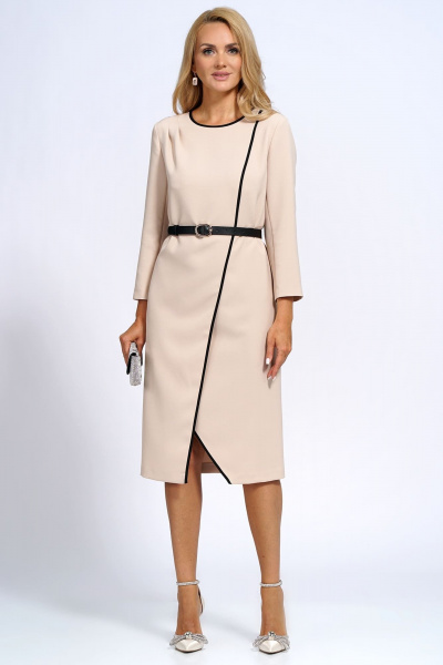 Платье с запахом и ремнем из текстиля демисезонное на каждый день Alani Collection 2182 - фото 1