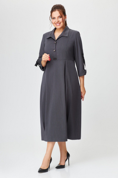 Прямое серое платье с вытачками и карманами Svetlana-Style 1755 серый - фото 1