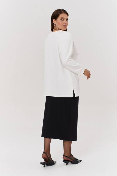 Юбка из трикотажа с эффектом утяжки и разрезом OVERYOU М164 черный - фото 3