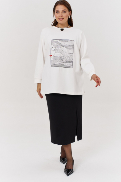 Юбка из трикотажа с эффектом утяжки и разрезом OVERYOU М164 черный - фото 2