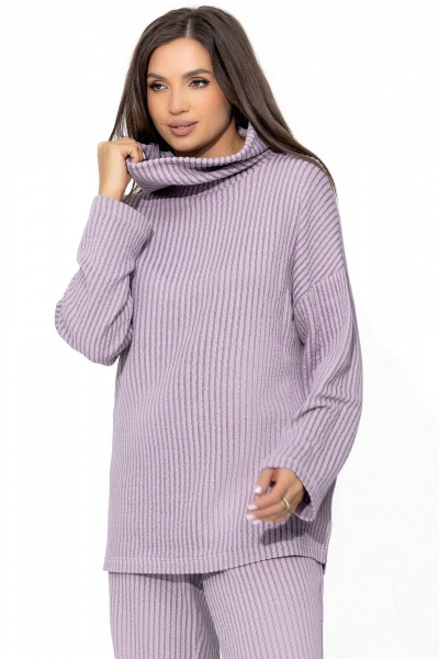 Трикотажный костюм oversize с широким воротником Gold Style 2597 лаванда - фото 6