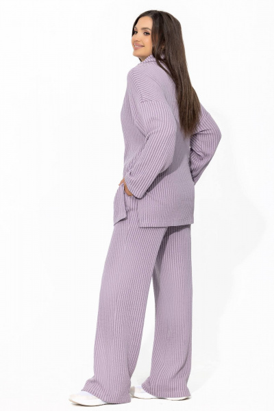 Трикотажный костюм oversize с широким воротником Gold Style 2597 лаванда - фото 3