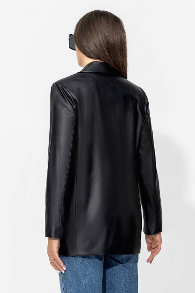 жакет из эко-кожи прямого силуэта с воротником Gold Style 2541 - фото 3