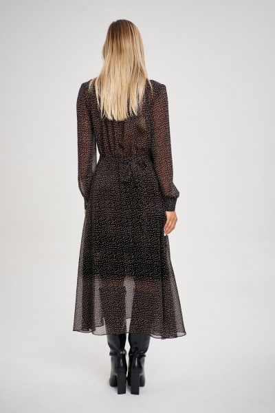 Платье шифоновое в горошек и V-образным вырезом THE NAME 2336 - фото 6