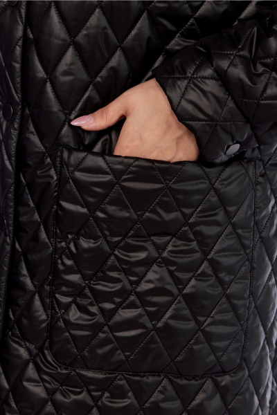 Пальто свободного силуэта из стеганой плащёвой ткани Jurimex 2963 черный - фото 9