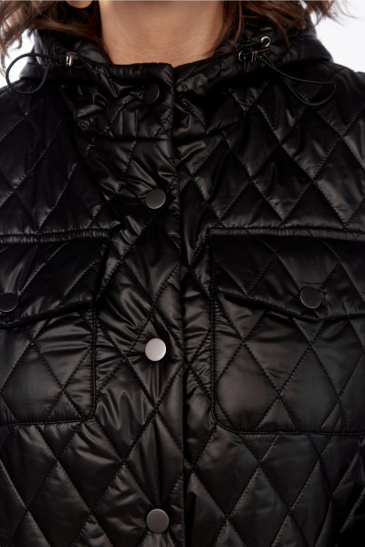 Пальто свободного силуэта из стеганой плащёвой ткани Jurimex 2963 черный - фото 8