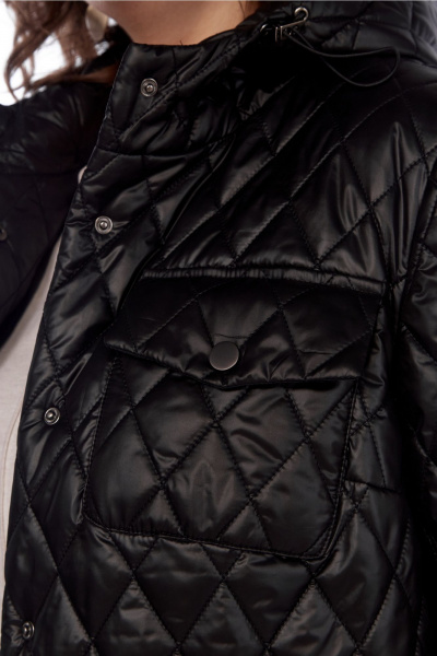 Пальто свободного силуэта из стеганой плащёвой ткани Jurimex 2963 черный - фото 6